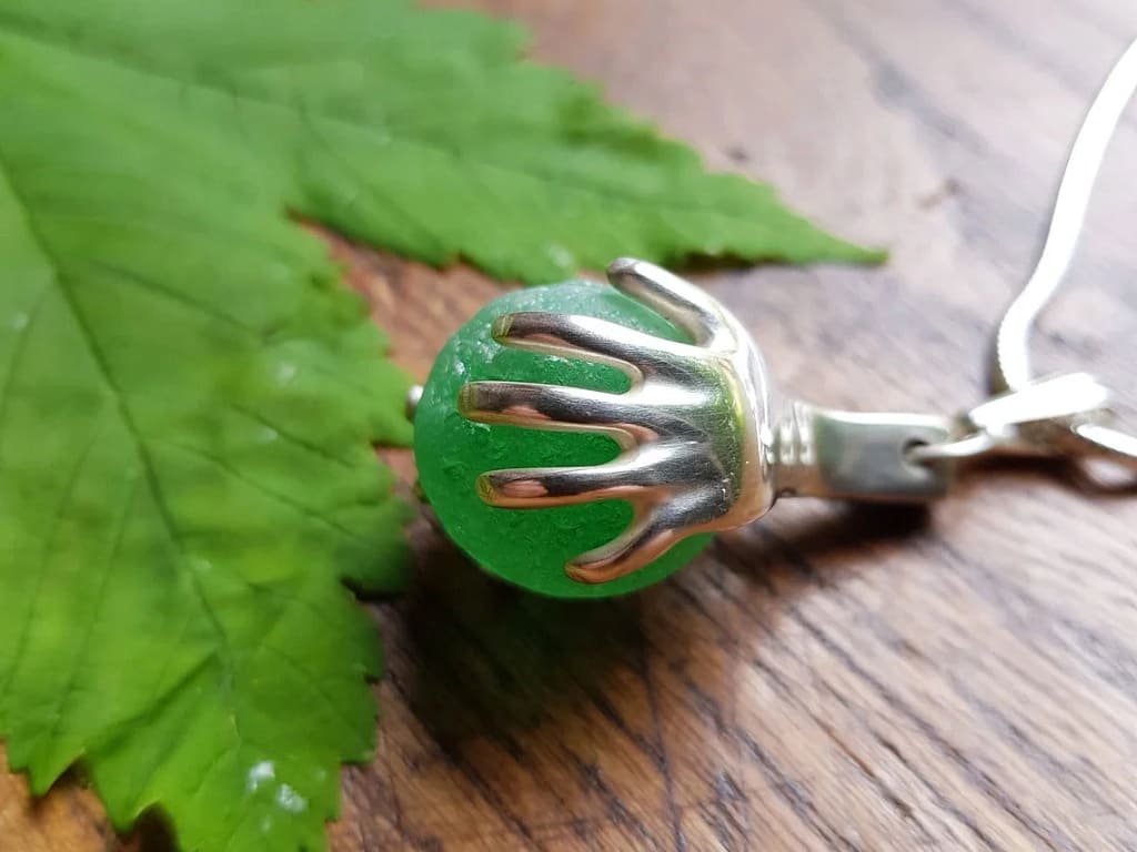 Sea Glass Emerald Pendant by Brinsley Sheridan