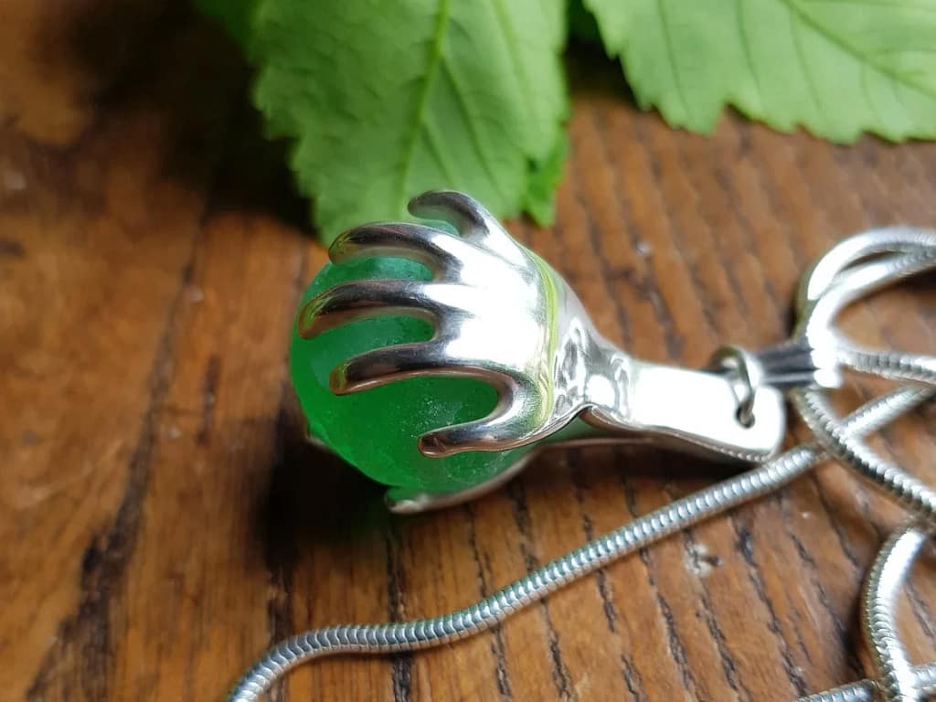 Sea Glass Emerald Pendant by Brinsley Sheridan