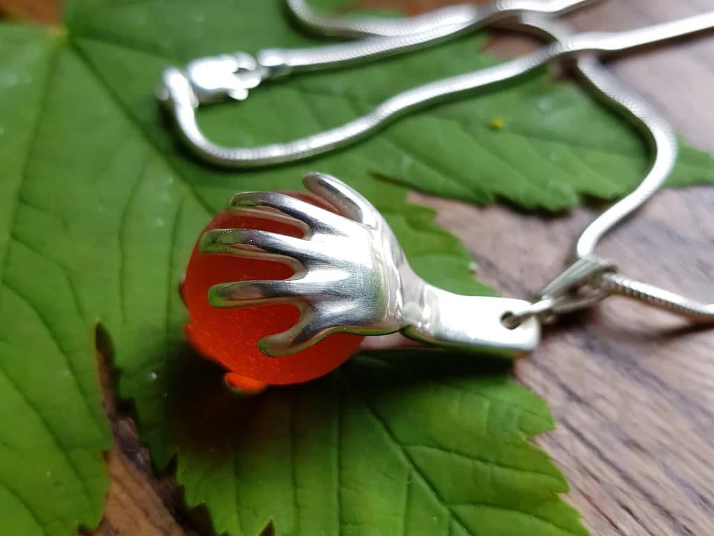 Sea Glass Amber Pendant by Brinsley Sheridan
